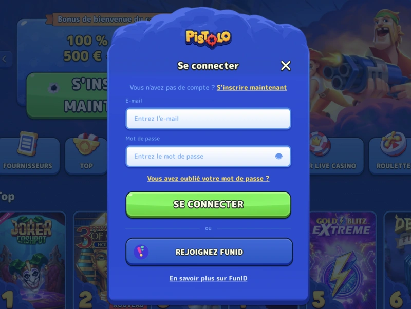 pistolo casino connexion